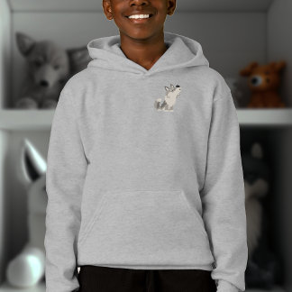 Cute Howling Personalizado Wolf Kids Zip Hoodie
