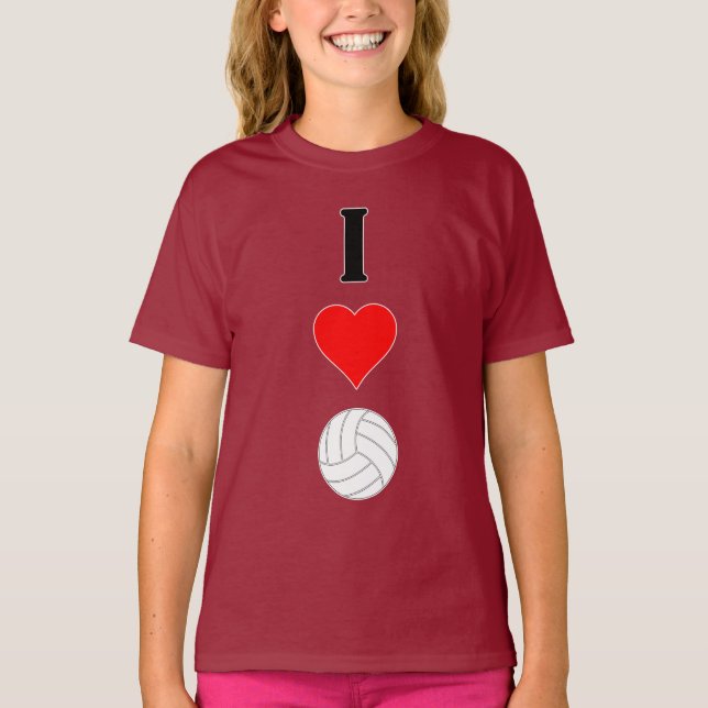 Cute I Love Volleyball Football style Chica Jersey (Anverso)
