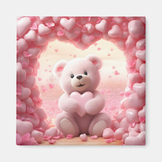 Cute imán de osito de peluche para San Valentín