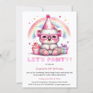 Cute invitación a la fiesta de cumpleaños de Koala