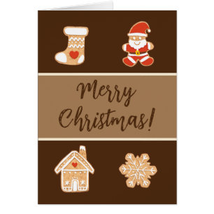 Cute jengibre vintage tarjeta de Navidad