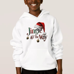 Cute "Jingle all Way" niños Pullover Hoodie