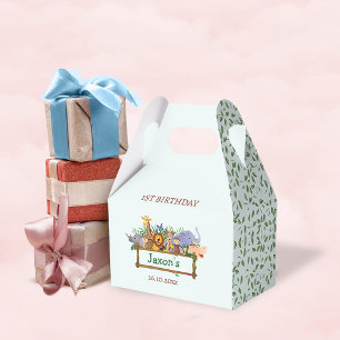 Cute Jungle Animals Cajas de Favor de Cumpleaños
