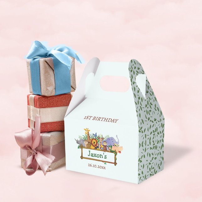 Cute Jungle Animals Cajas de Favor de Cumpleaños (Subido por el creador)
