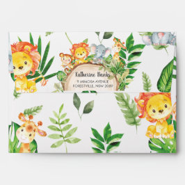 Cute Jungle Animals Greenery Baby Shower Cumpleaño
