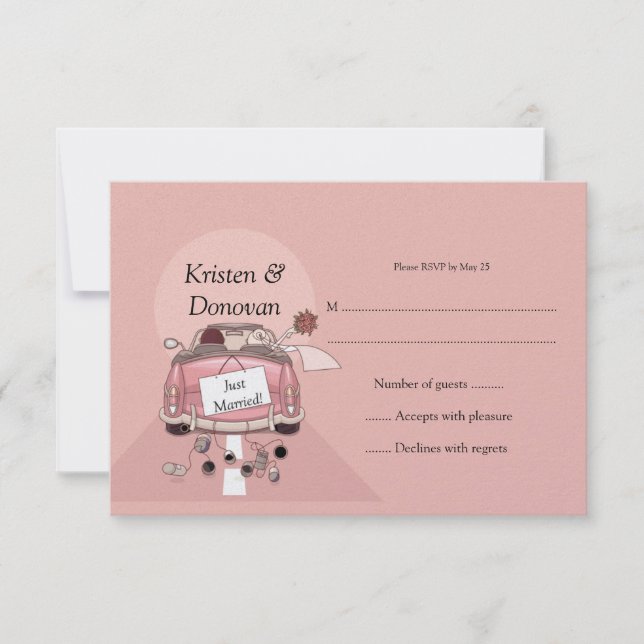 Cute Just Married RSVP (Anverso)