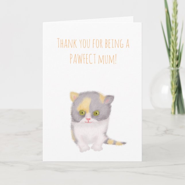 Cute Katie gitten tarjeta del Día de la Madre del  (Anverso)