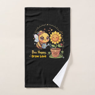 Cute Kawaii Abeja Regando Girasol Abeja Feliz Crec