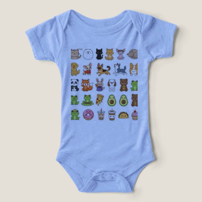 Cute Kawaii Animal Sticker Sheet – Adorable Pets & (Diseño delantero )