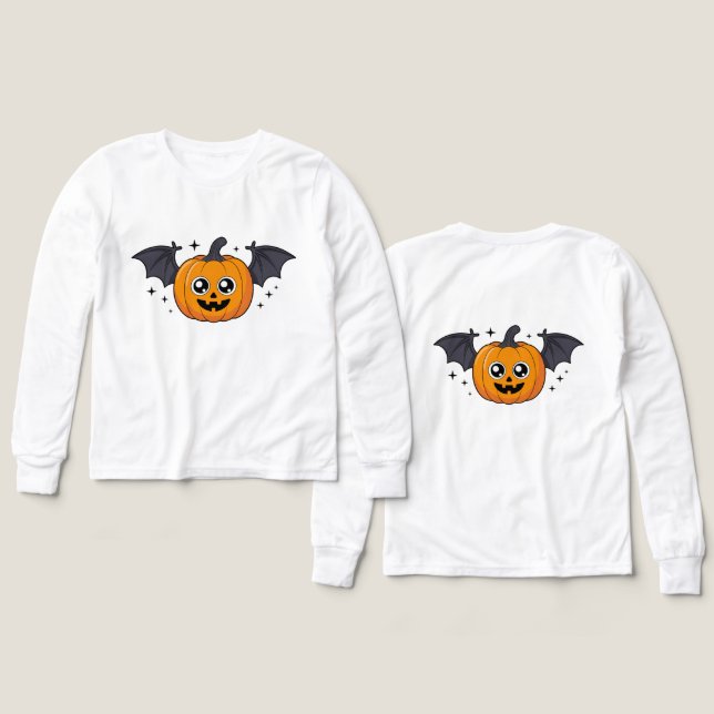 Cute Kawaii Bat Halloween PNG (Diseño frontal y trasero)