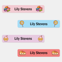 Cute Kawaii Candy Kids Nombre Etiquetas