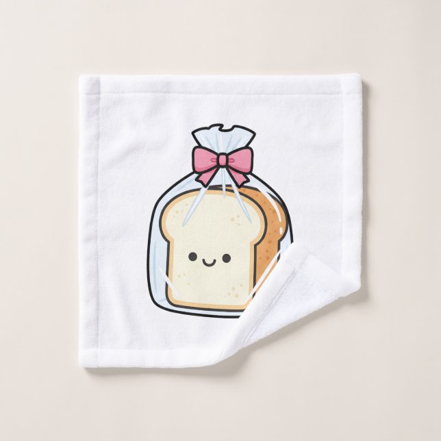 Cute Kawaii Cartoon Illustration of Sliced Bread  (Toallita)