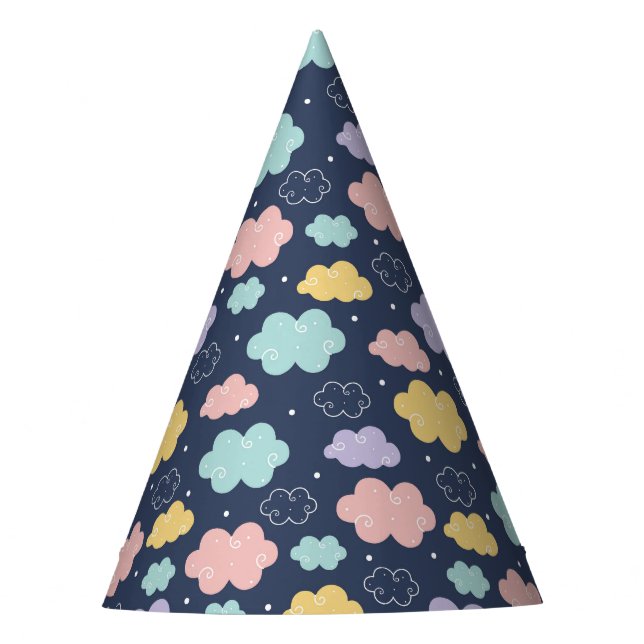 Cute Kawaii Cloud Pattern Paper Gorra (Anverso)