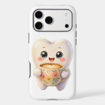 Cute Kawaii Diente Beber Café Latte Funda para Tel