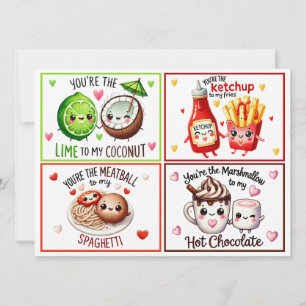 Cute Kawaii Foodie las tarjetas de San Valentín