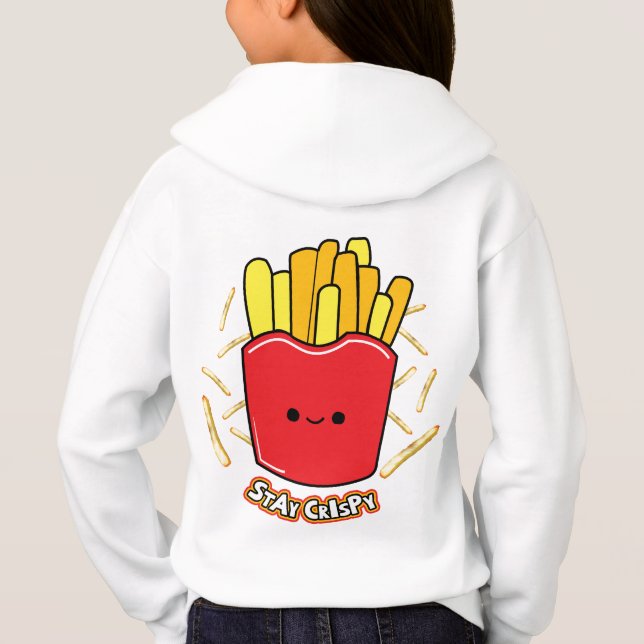 Cute Kawaii French Fries “Stay Crispy” KidsT-Shirt (Reverso)