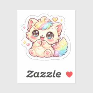 Cute Kawaii Gatito Arcoíris Pegatina de Gato Espon