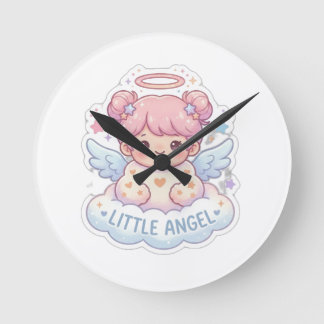 Cute Kawaii Little Angel Chibi Girl Reloj de Pared