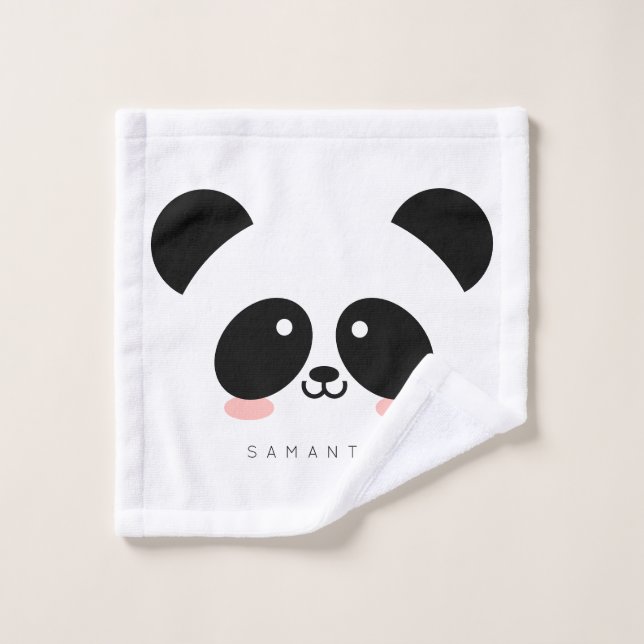 Cute Kawaii Panda| Agregar su nombre (Toallita)