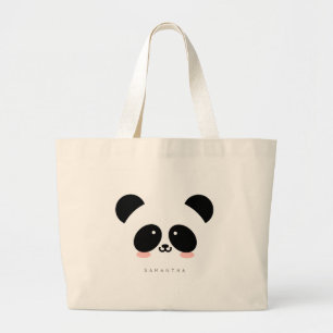 Cute Kawaii Panda  Agregar tu nombre a la bolsa