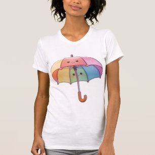 Cute Kawaii Paraguas Camiseta de Mujer