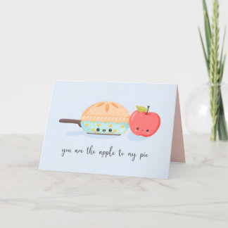 Cute kawaii pastel de manzana tarjeta de saludo