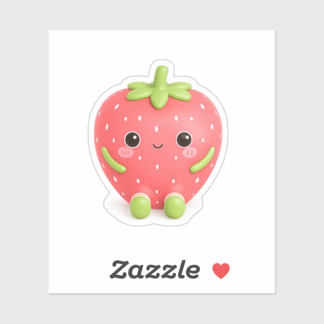 Cute Kawaii Pegatina de Vinilo de Fresa (Hoja)