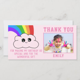 Cute Kawaii Rainbow Cloud Gracias tarjeta de cumpl