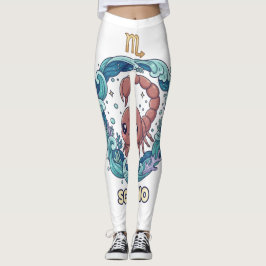 Cute Kawaii Scorpio Zodiac Sign Leggings