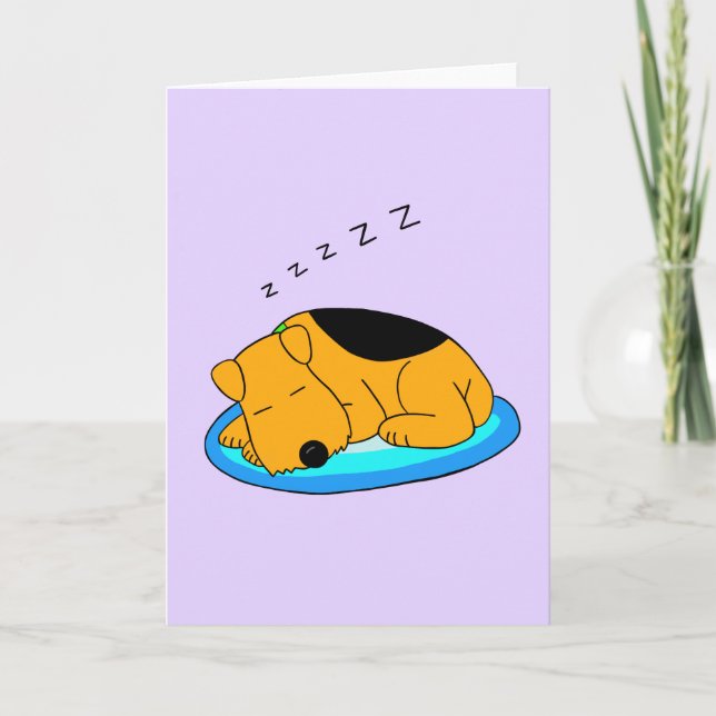 Cute Kawaii Snoring Puppy Dog Tarjeta De Saludo (Anverso)