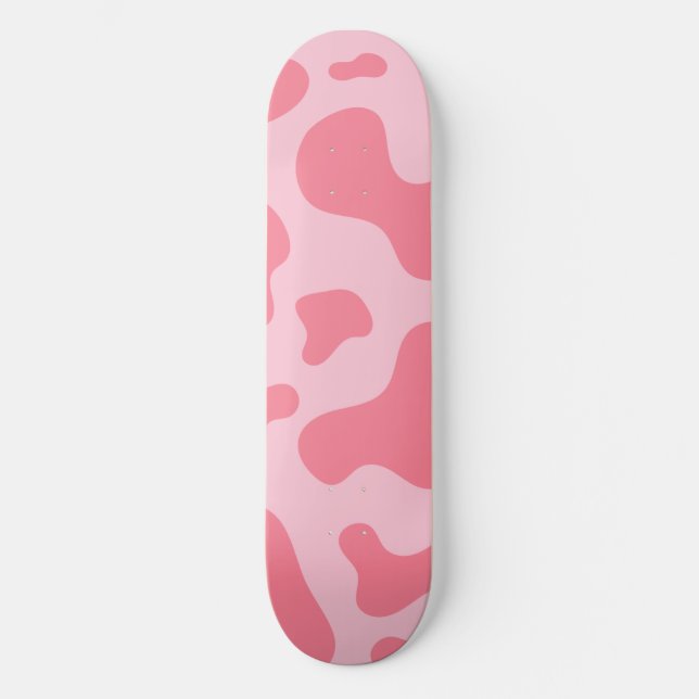 Cute Kawaii Strawberry Cow Pattern Skateboard (Anverso)