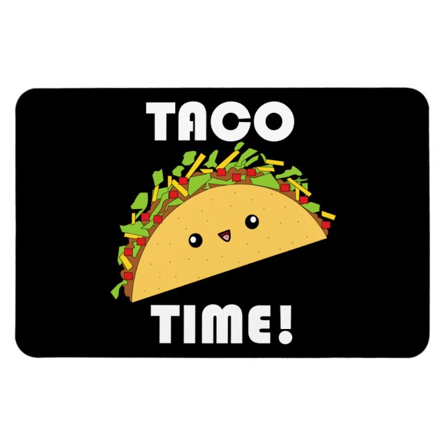 ¡Cute Kawaii Taco Time! Imán (Horizontal)
