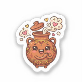 Cute Kawaii Tanjia Marroquí Pegatina de Comida en 