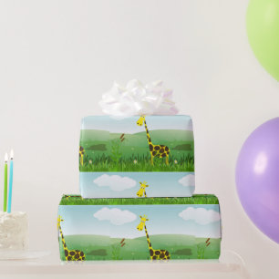 Cute Kids Giraffe Papel envuelto