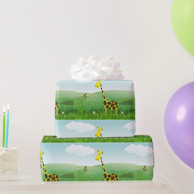 Cute Kids Giraffe Papel envuelto (Regalos de fiesta)