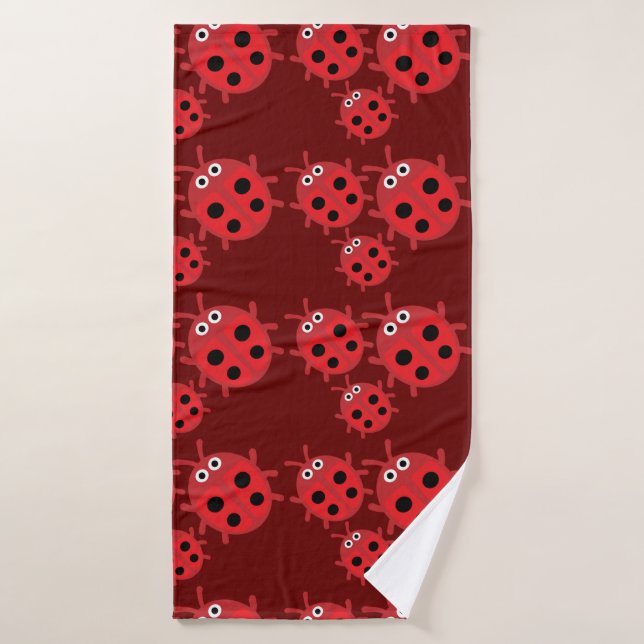 Cute Kids ladybird Family (Toalla de baño)