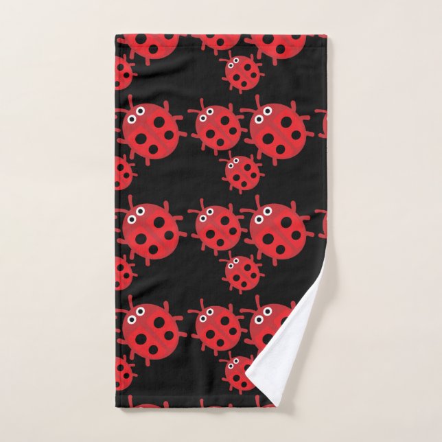 Cute Kids ladybird Family (Toalla de mano)