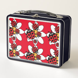 Cute Kids ladybird Family Lunch Box Metalizado