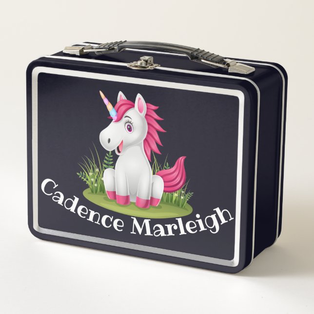 Cute Kids Unicorn Lunchbox personalizado (Anverso)