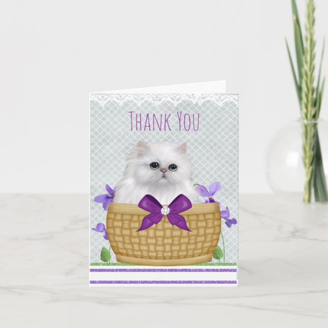 Cute Kitten en la carta de agradecimiento de la ca (Anverso)