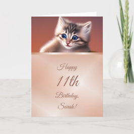 Cute Kitten | Tarjeta de cumpleaños Rosa Chicas de