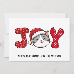 Cute Kittie Cat "JOY" Personalizado Merry Christma