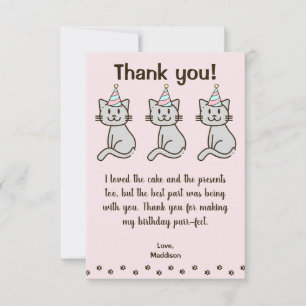 Cute Kitty Cat Birthday (Cumpleaños) - Tarjeta de 