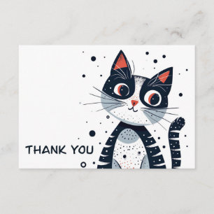 Cute Kitty Cat Gracias Tarjeta