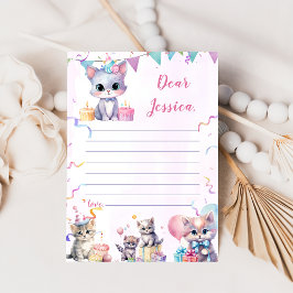 Cute Kitty Cat Time Capsule Note Tarjeta de mensaj