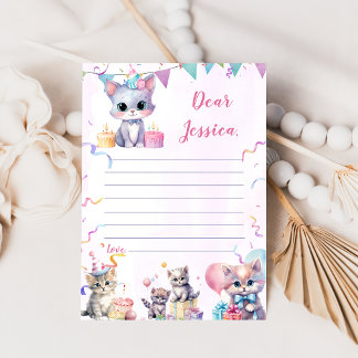Cute Kitty Cat Time Capsule Note Tarjeta de mensaj