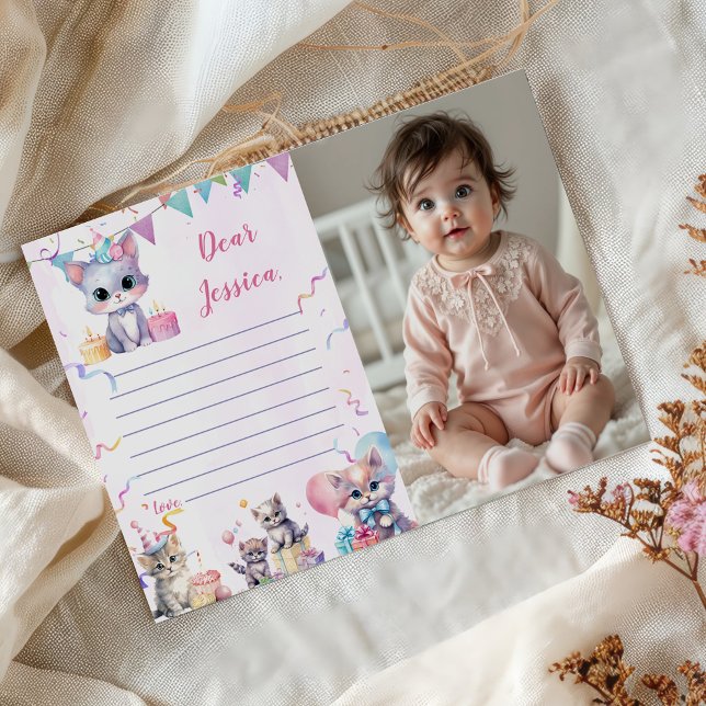 Cute Kitty Cat Time Capsule Note Tarjeta de mensaj (Subido por el creador)