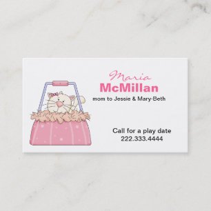 Cute Kitty en una tarjeta de mami