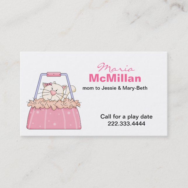 Cute Kitty en una tarjeta de mami (Anverso)