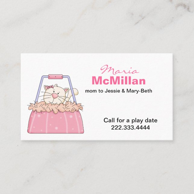 Cute Kitty en una tarjeta de mami (Anverso)